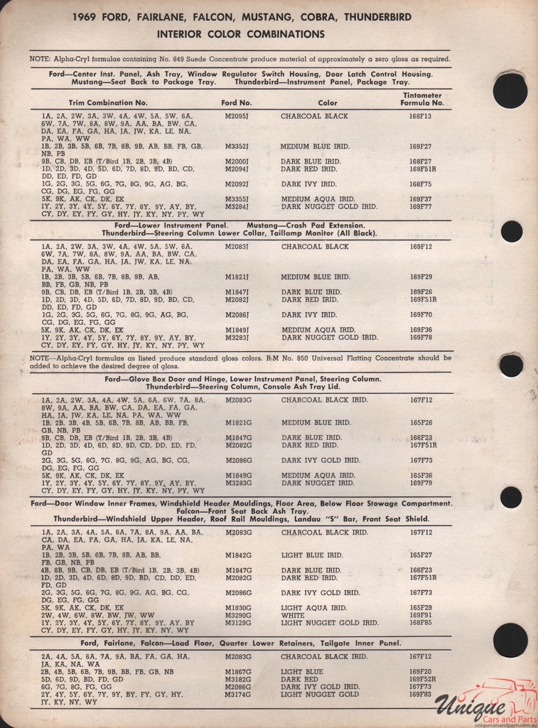 1969 Ford Paint Charts Rinshed-Mason 2